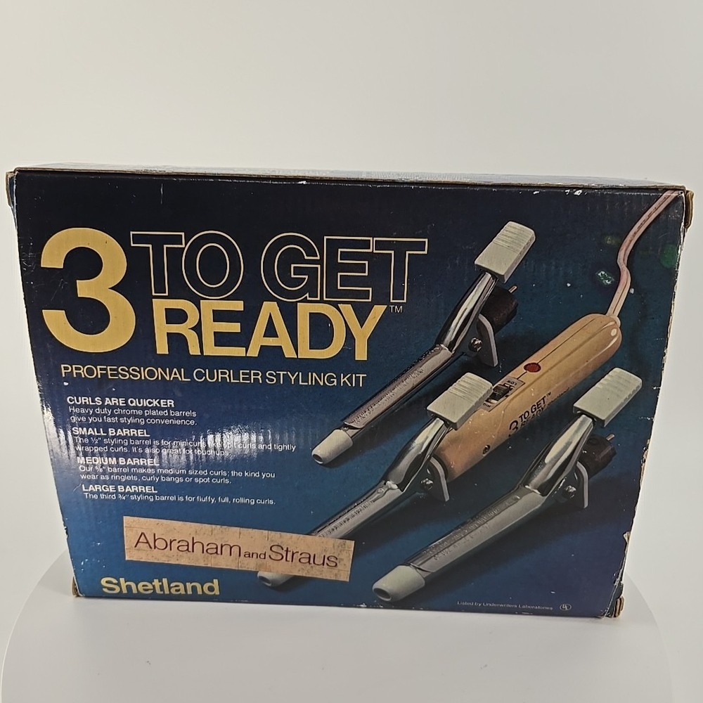 Vintage Shetland "3 To Get Ready" Professional Curler Styling Kit - Model 974 -‎